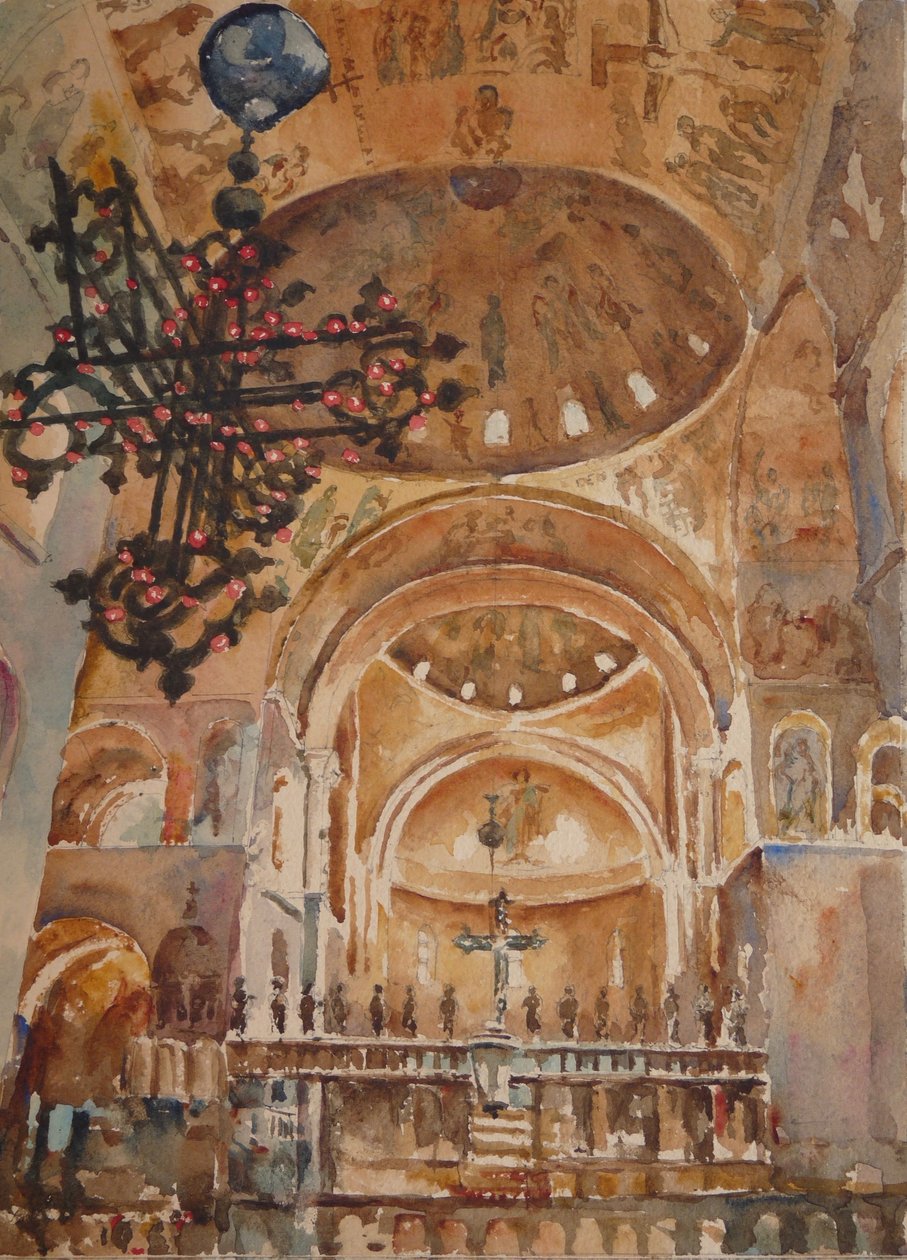 Juledagsmesse, Sankt Markus, 2019 (akvarel) af Clive Wilson