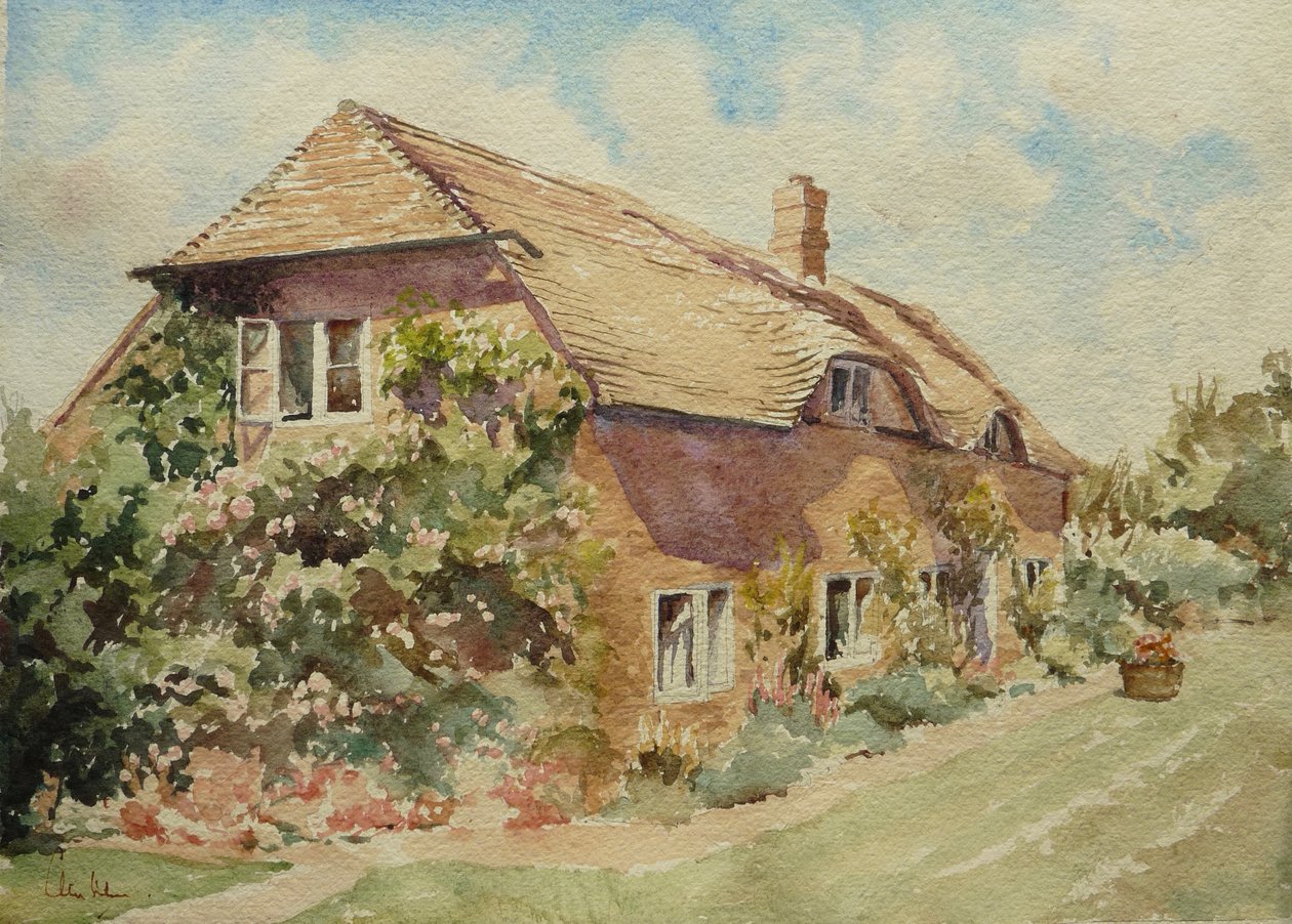 Irish Hill Cottage, 2009 (akvarel) af Clive Wilson