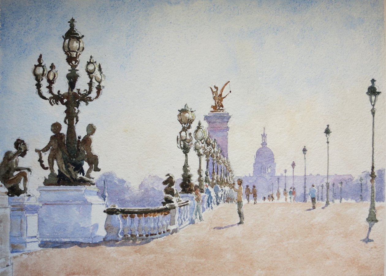 Pont Alexandre III, Paris, 2007 (akvarel) af Clive Wilson