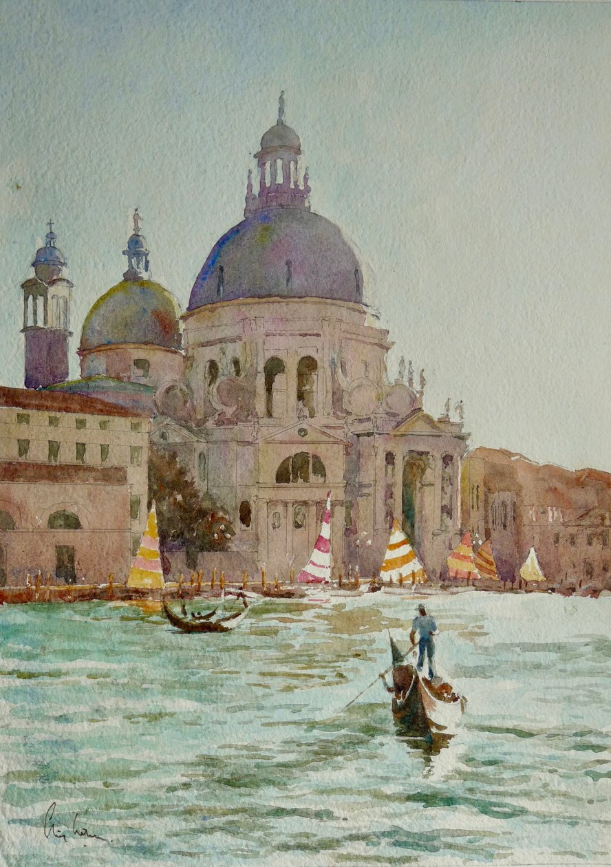 Salut, Sunset Sails, 2020 (akvarel) af Clive Wilson