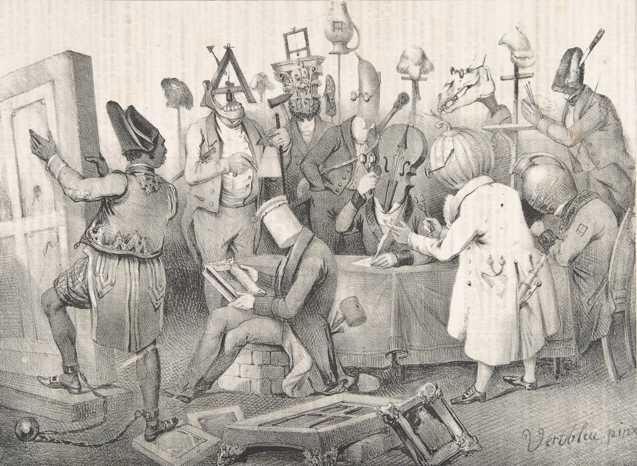 Berømt maleri jury. Salon af 1841, 20. marts 1841. af Clément Pruche