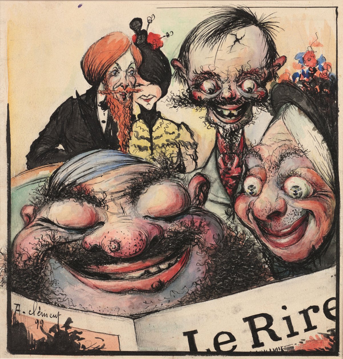 Forsidedesign til magasinet Le Rire, 1896. af Clément Rochel