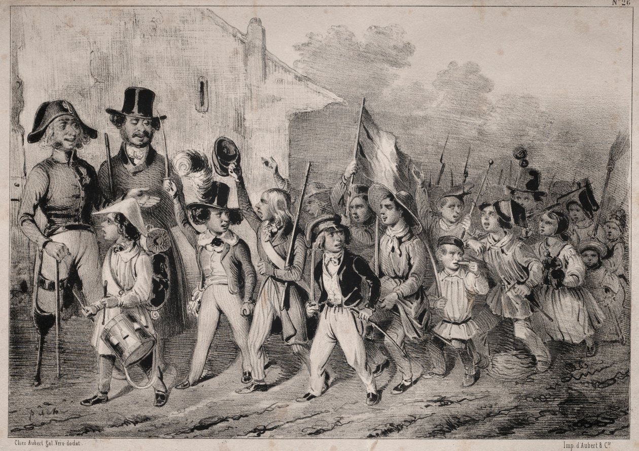 Nyheder: Godt! Det vil møgungerne også have! når vi taler om krig!..., 1840. af Clémente Pruche