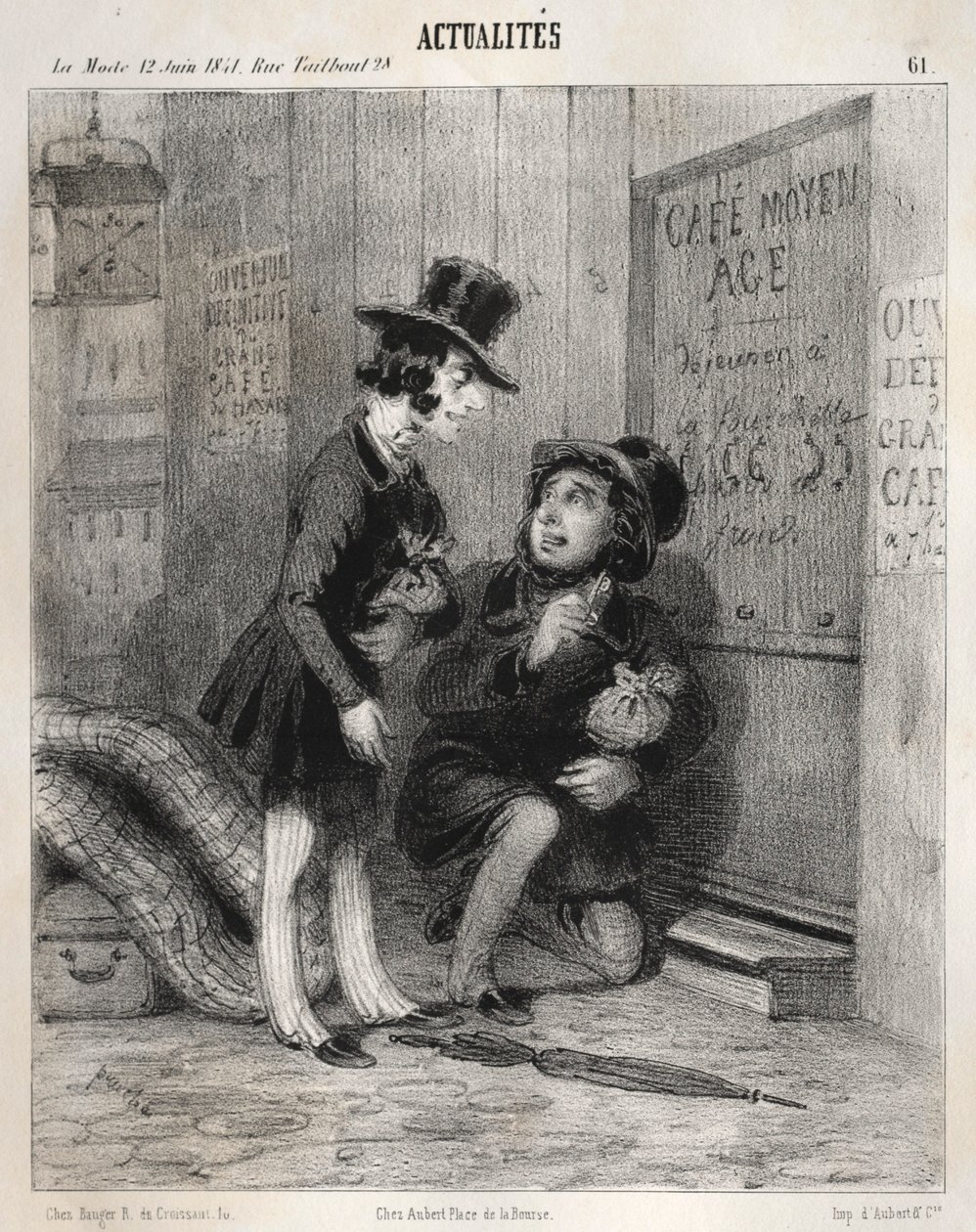 Nyheder: Hej kammerat! det er sådan vi gør forretning i dag! vi viser..., 1841. af Clémente Pruche