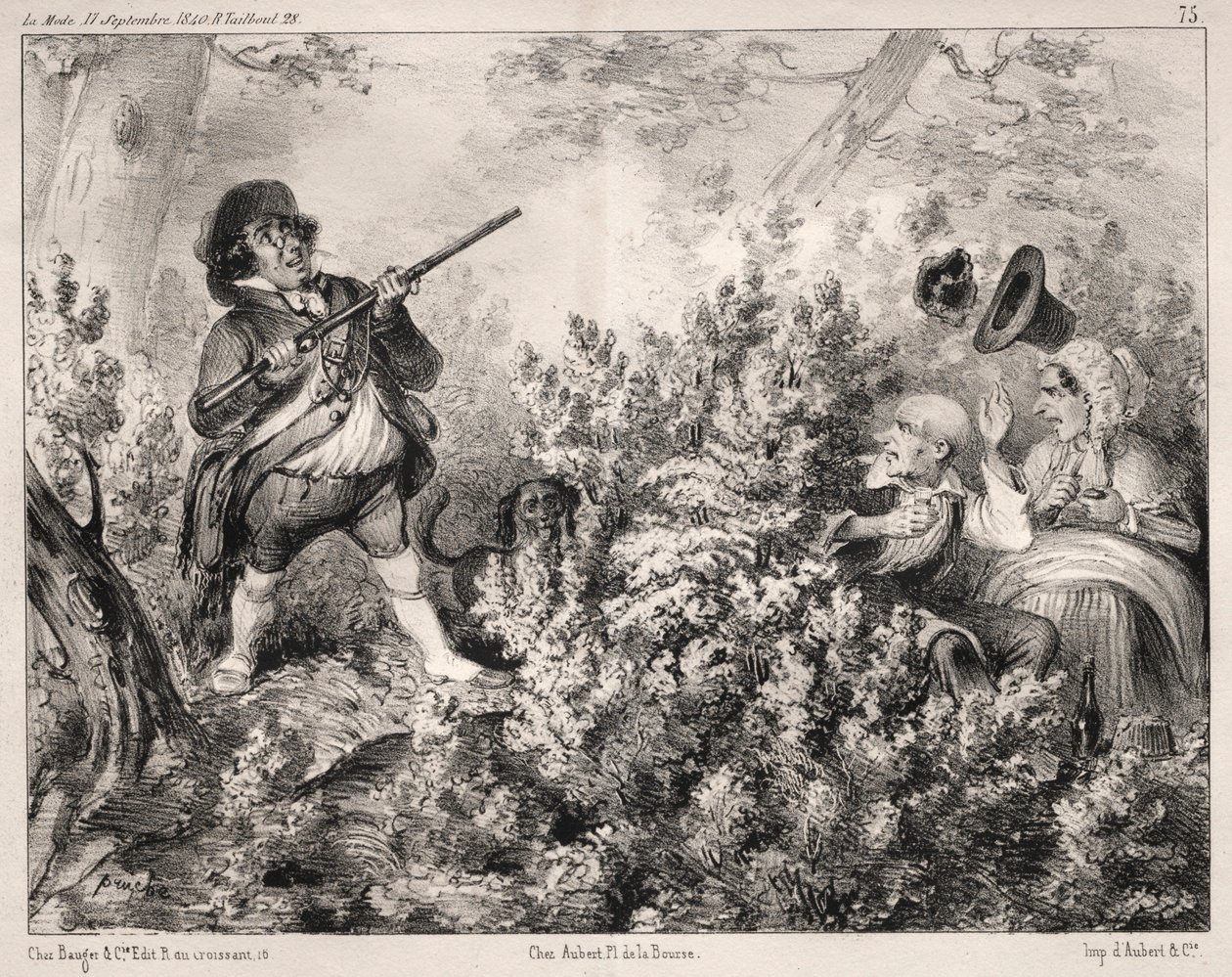 Nyheder: Åbningen af ​​Jagten, 1840. af Clémente Pruche