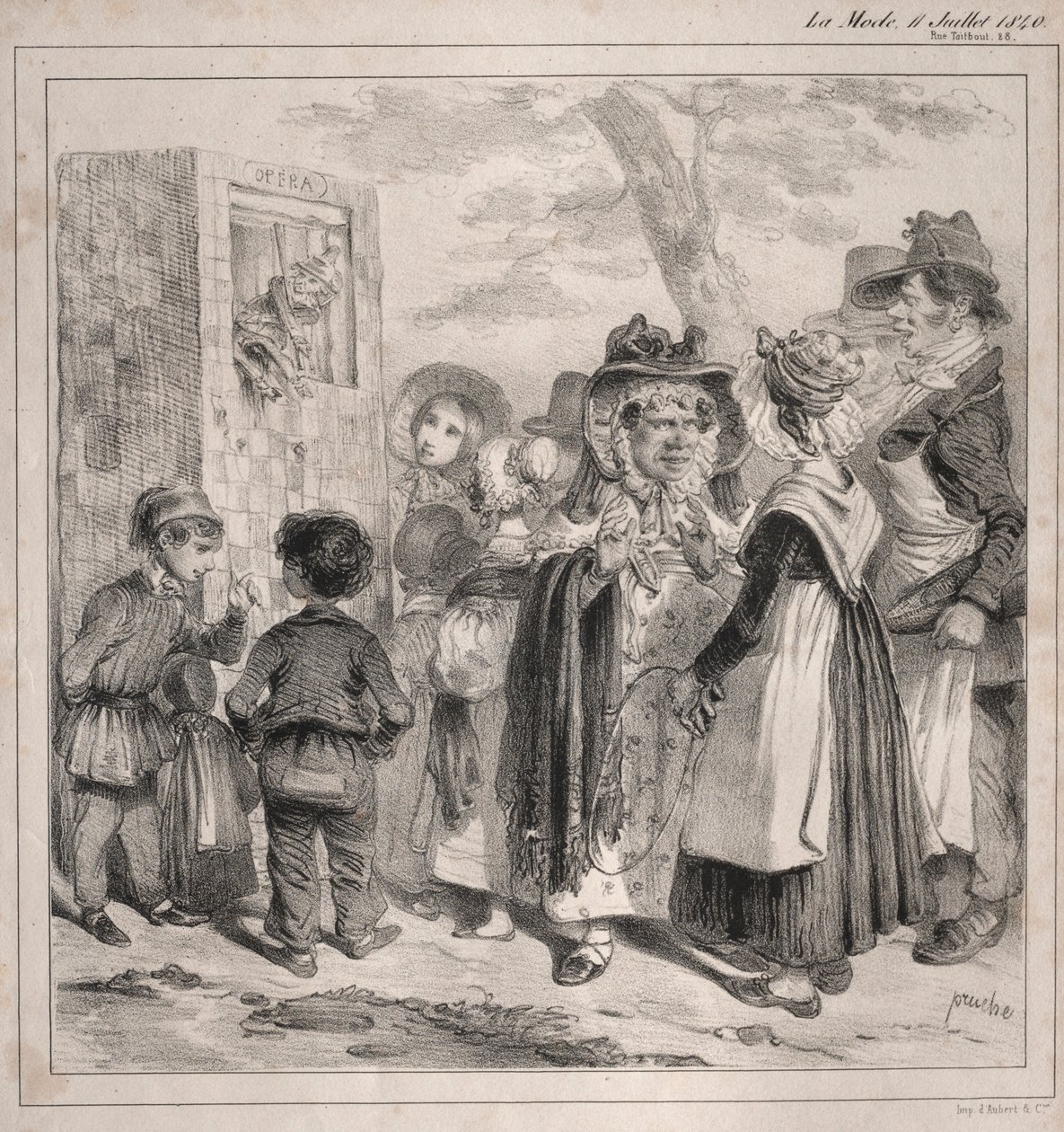 Ser du min kære! det er politiet, der får disse dukker til at spille, for at aflede..., 1840. af Clémente Pruche