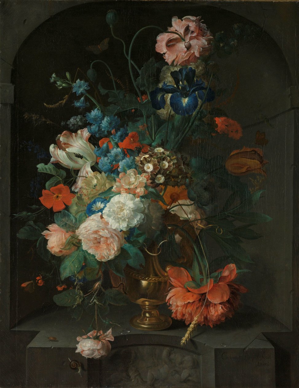 Stilleben med blomster af Coenraet Roepel