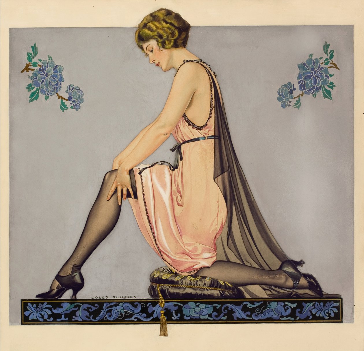 Illustration til brochuren Holeproof Hosiery Company, 1922. af Coles Phillips