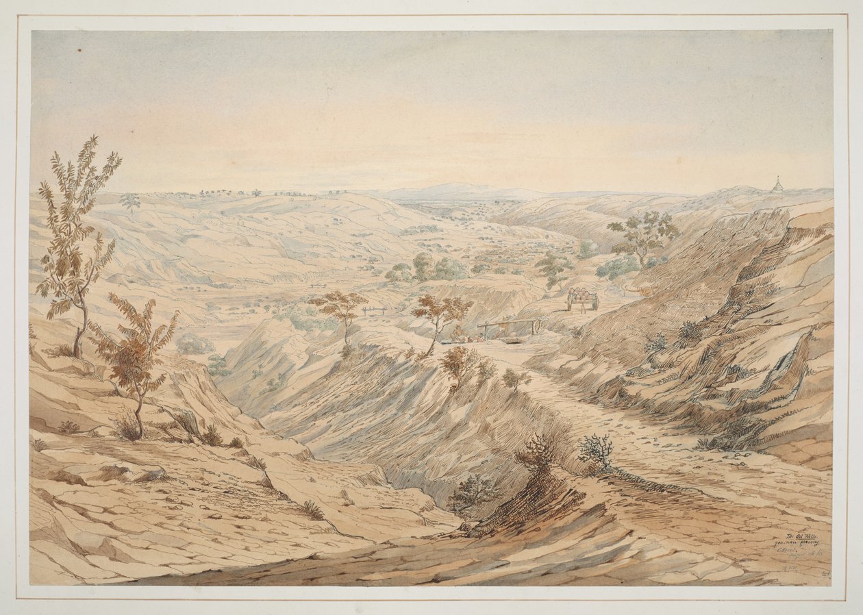 The Oil Wells: Ye-an-nan-gyoung, akvarel nr. 18 fra 