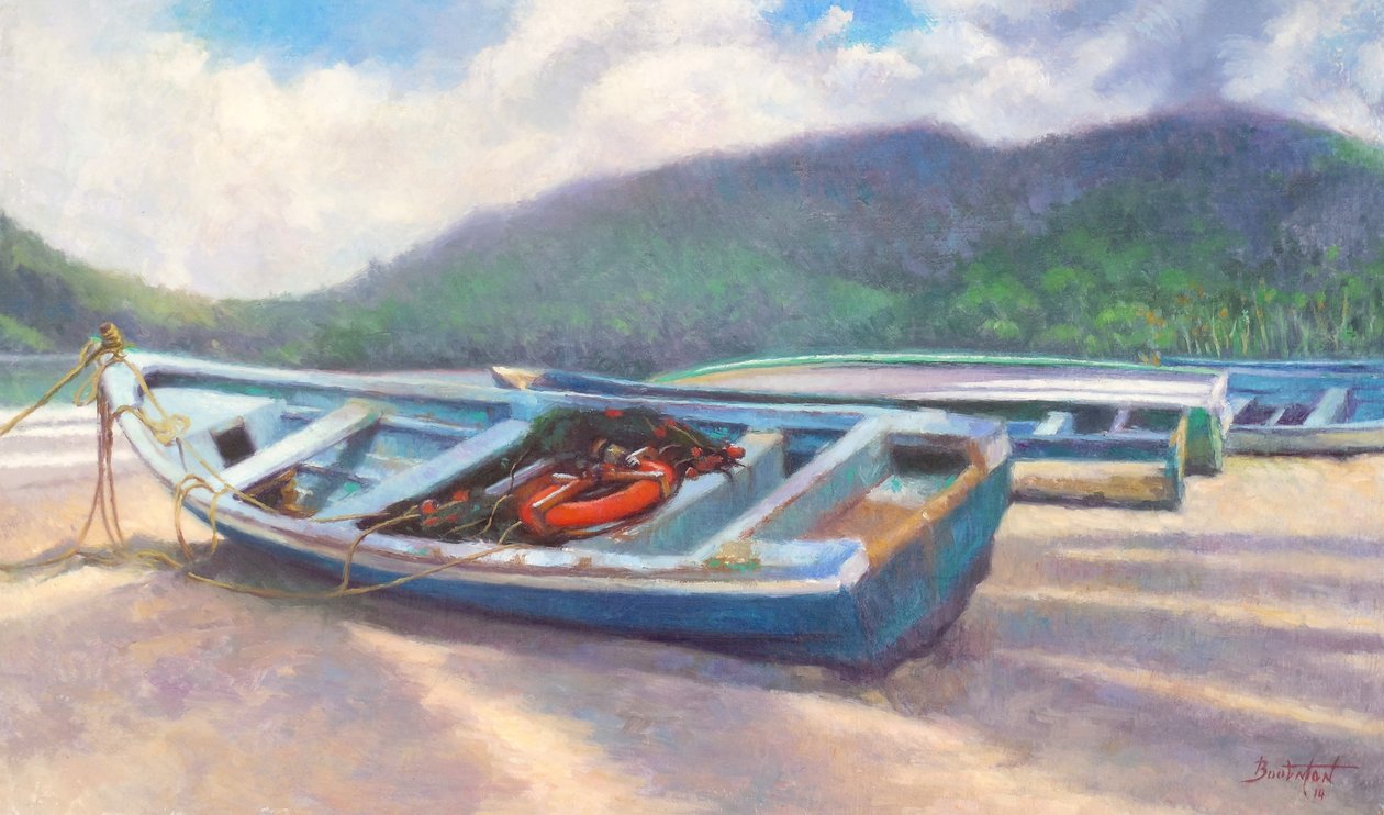 Strandet, 2014, (olie på linned) af Colin Bootman