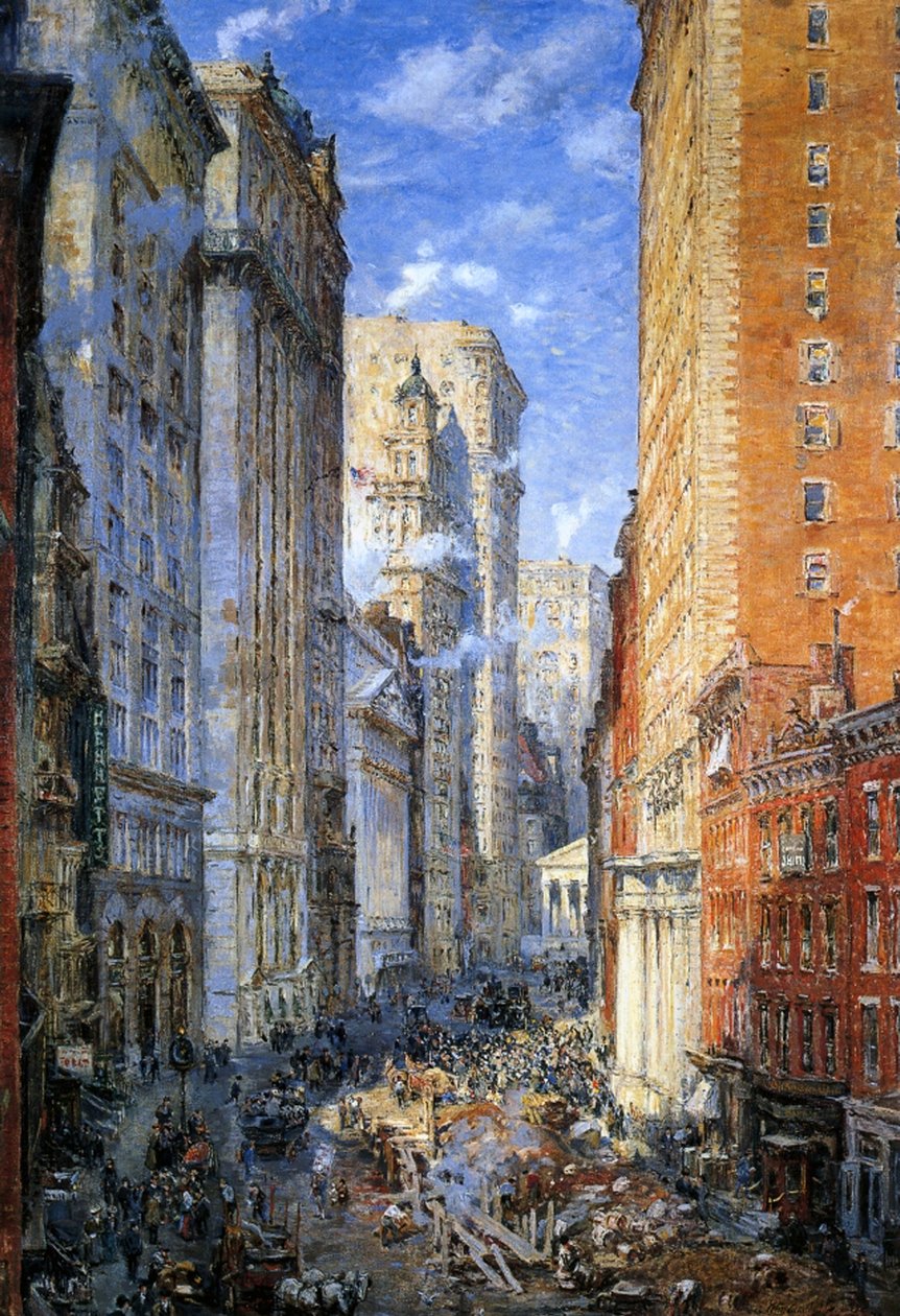 Broad Street, New York, ca. 1904 af Colin Campbell Cooper