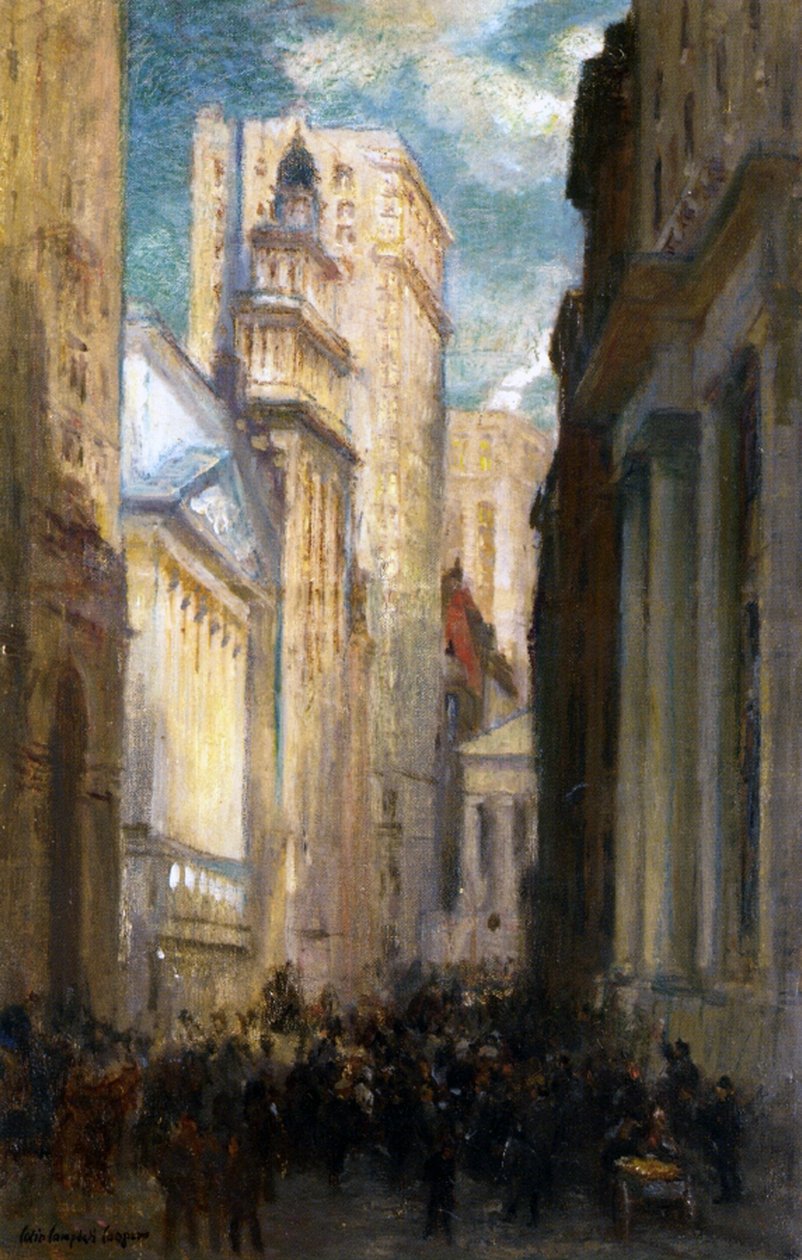 Wall Street, New York, ca. 1905 af Colin Campbell Cooper