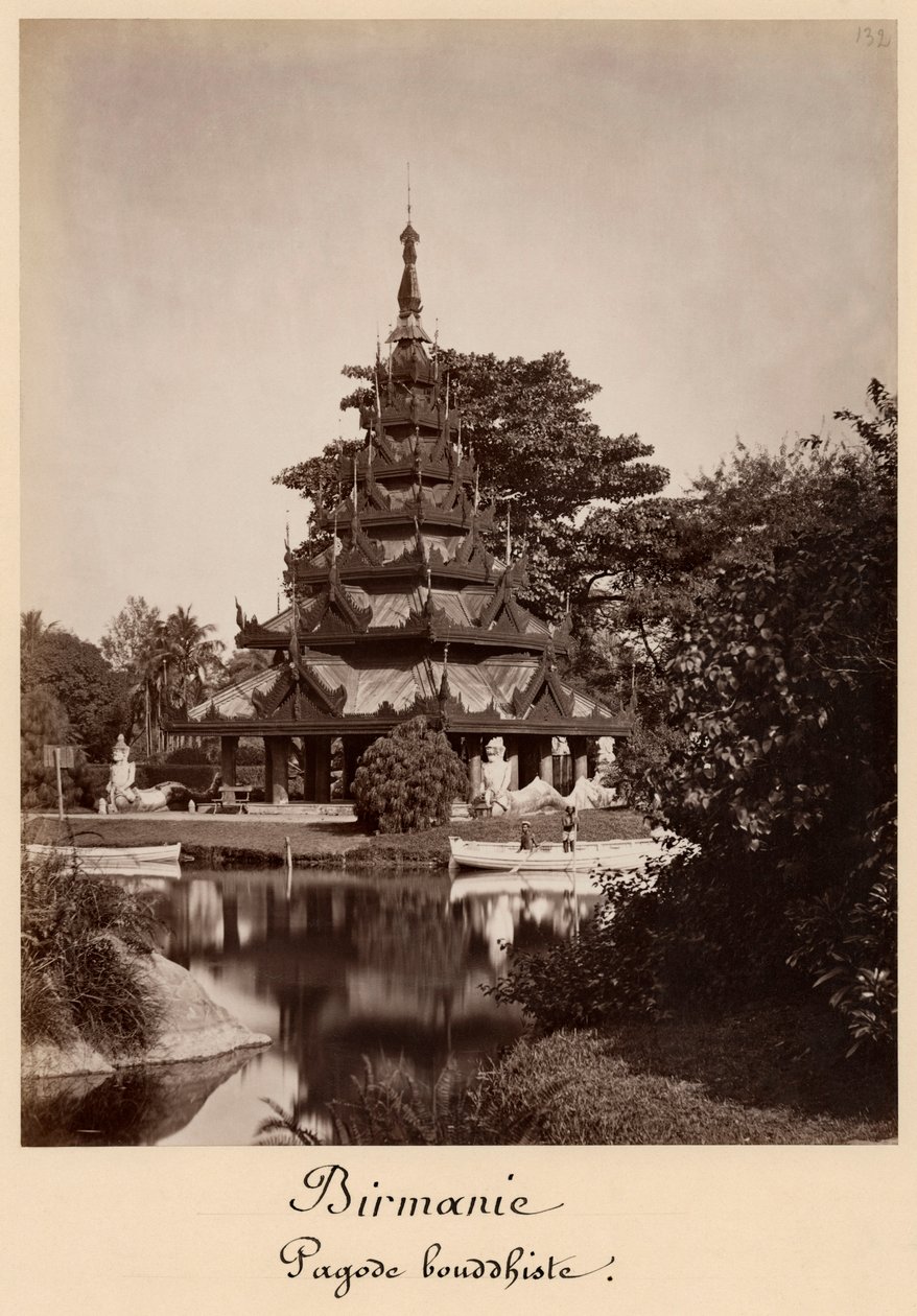 Buddhistisk hvilehus, Moulmein, Burma, ca. 1875 (albumin print fra et glasnegativ) af Colin Roderick Murray