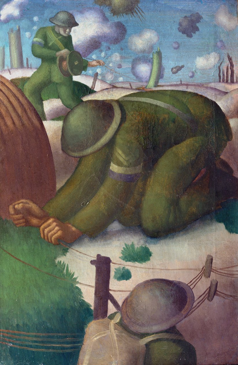 Lægger telefonledning, ca. 1919 af Colin Unwin Gill
