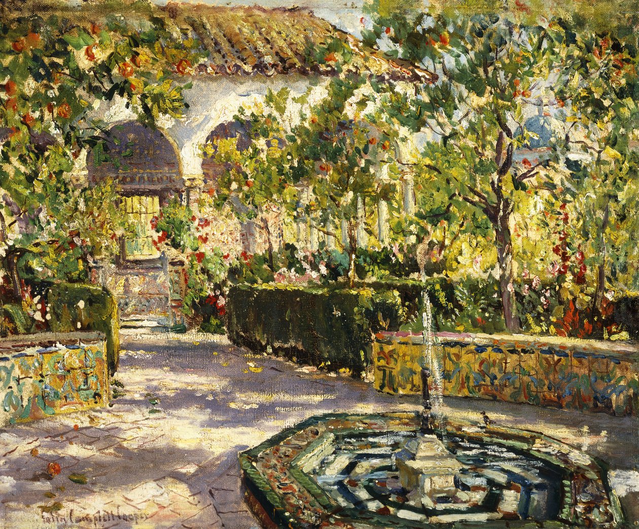 Alcazar Gardens, Sevilla af Colin Campbell Cooper