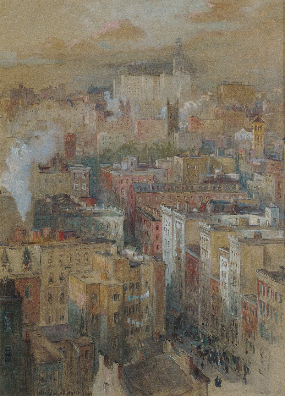 Udsigt over New York City, ca. 1910 af Colin Campbell Cooper