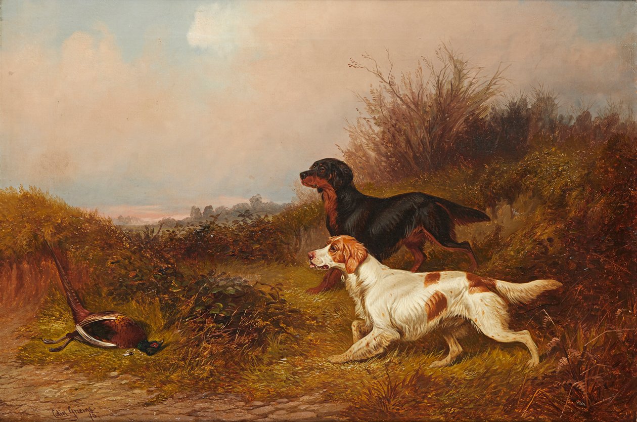 Retrievers at Work (olie på lærred) af Colin Graeme