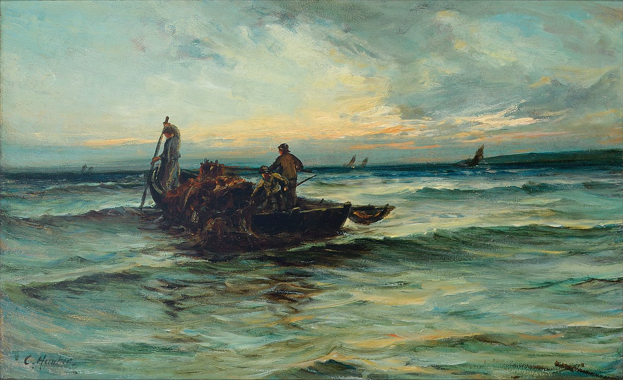 Indhaling af net ved solnedgang af Colin Hunter