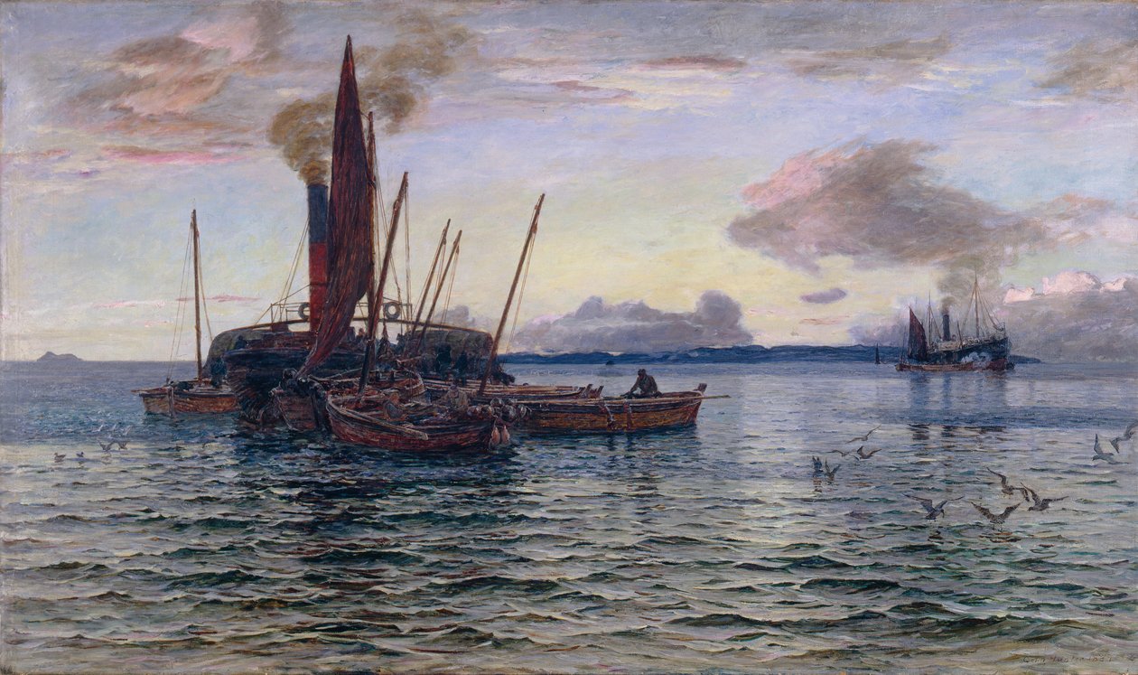 Sildemarkedet til søs (på Loch Fyne, Argyll) af Colin Hunter