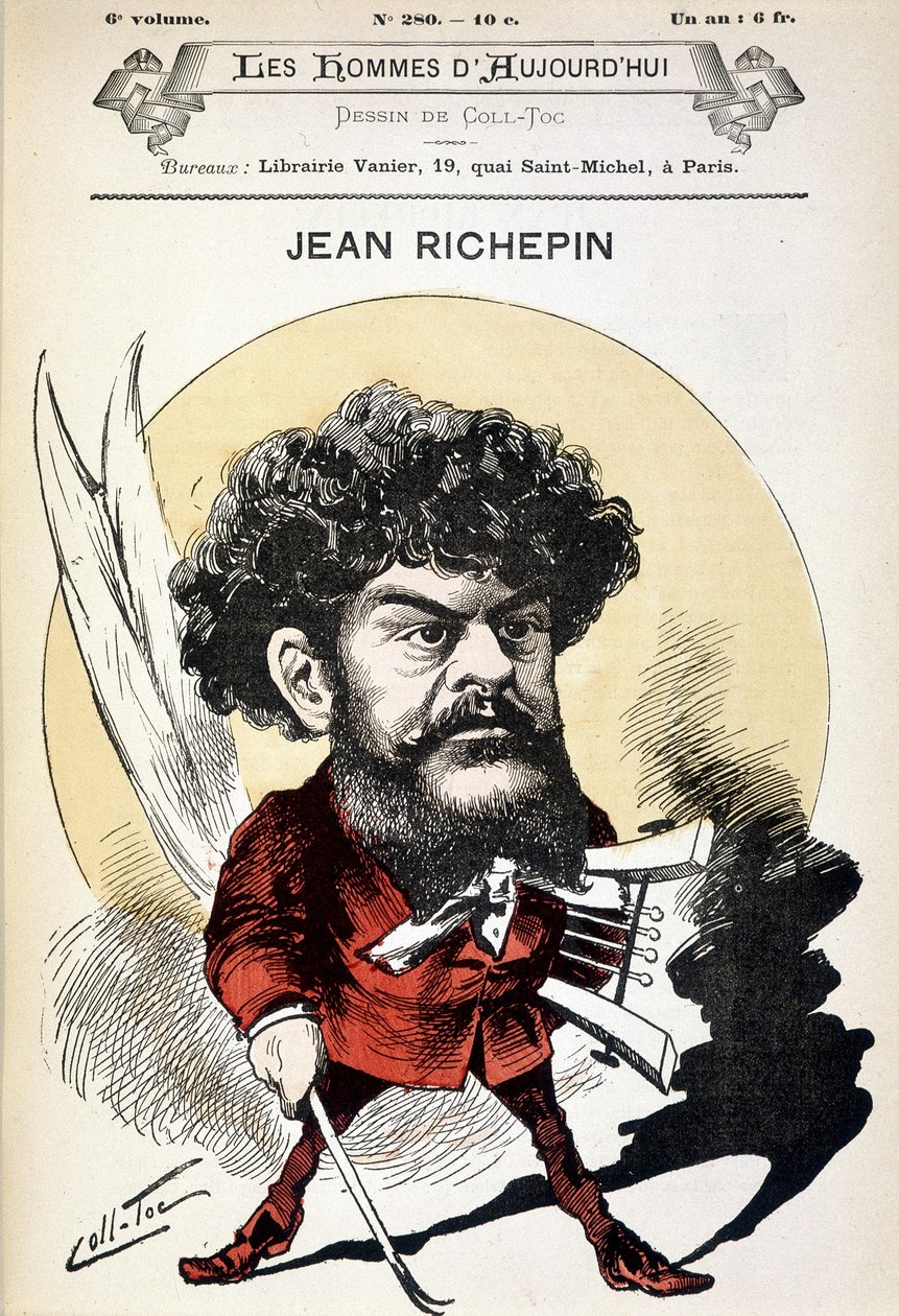 Tegnefilm af Jean Richepin (1849-1926), fransk forfatter. af Coll Toc