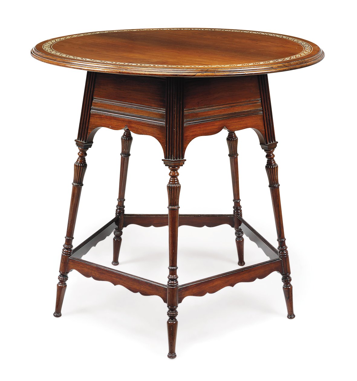 Victoriansk cirkulært bord, ca. 1870 af Collinson and Lock