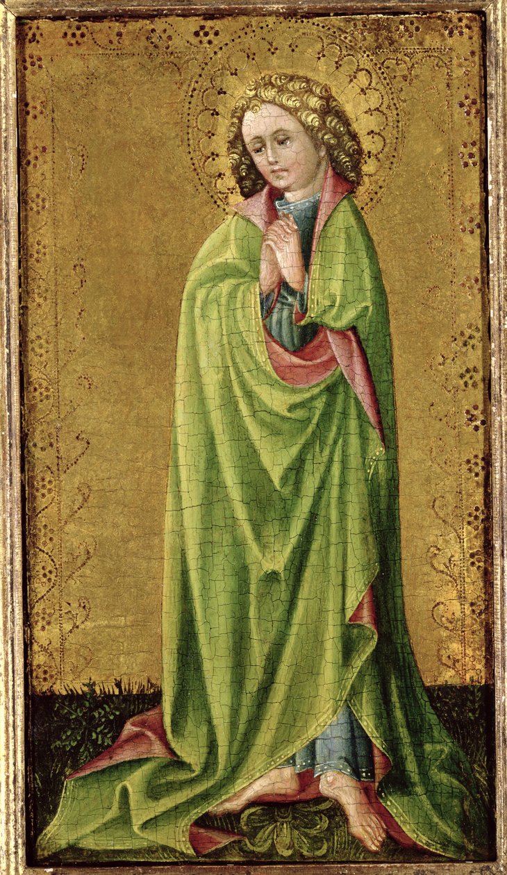 Johannes evangelisten, ca. 1415 (olie på guldslibepanel) af Cologne School