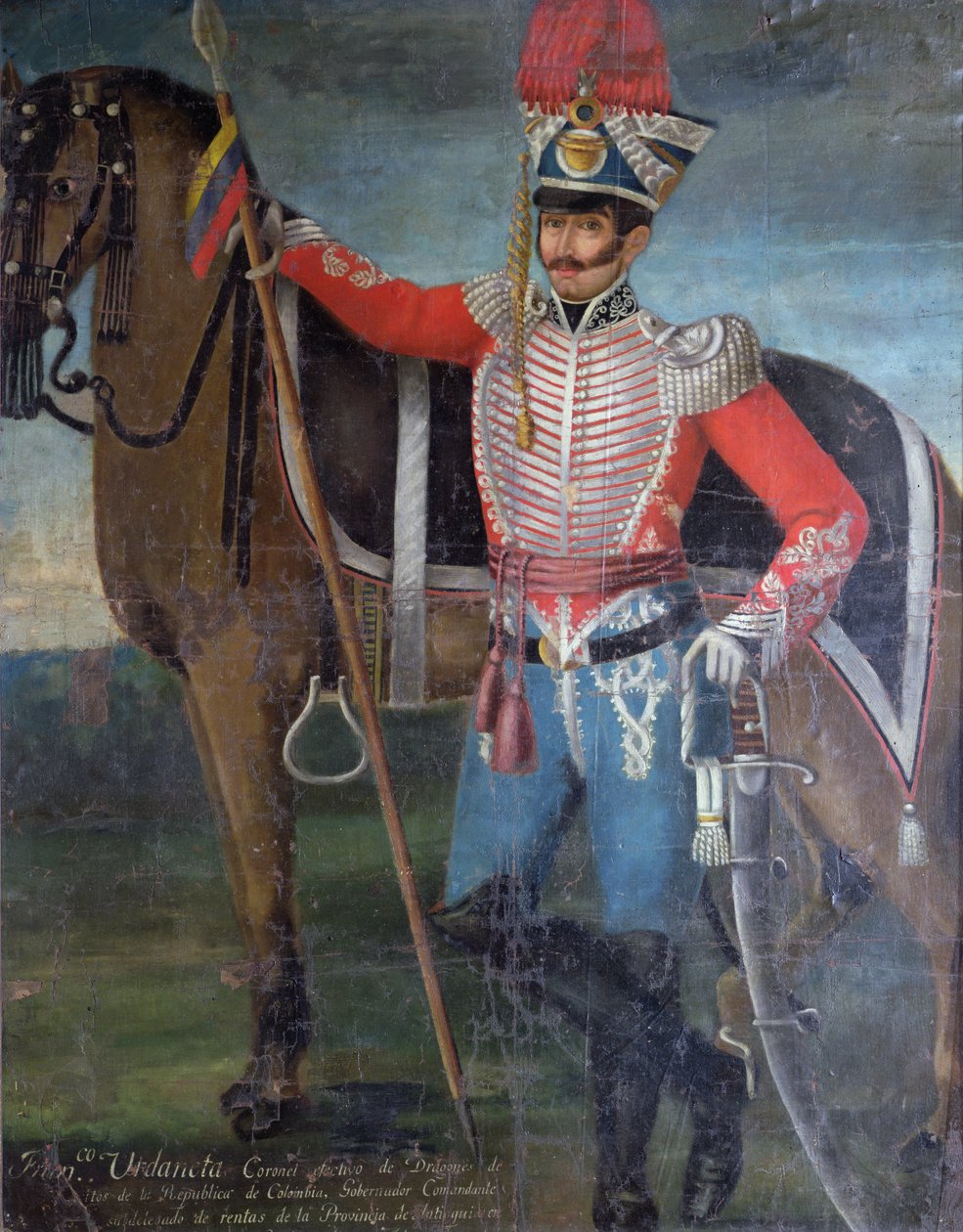 Francisco Urdaneta, oberst af Dragons, 1822 af Colombian School