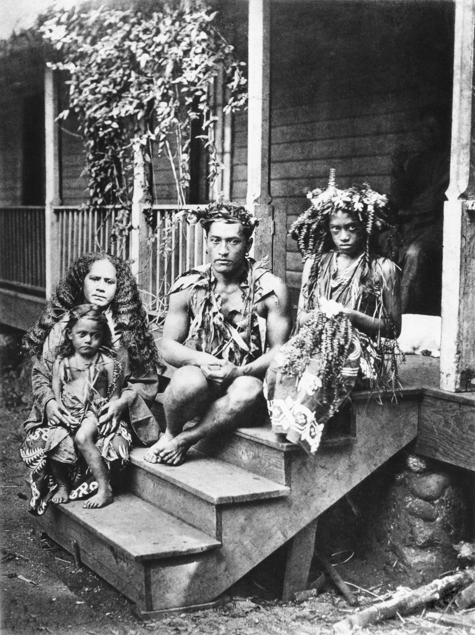 Tahitisk familie, illustration fra 