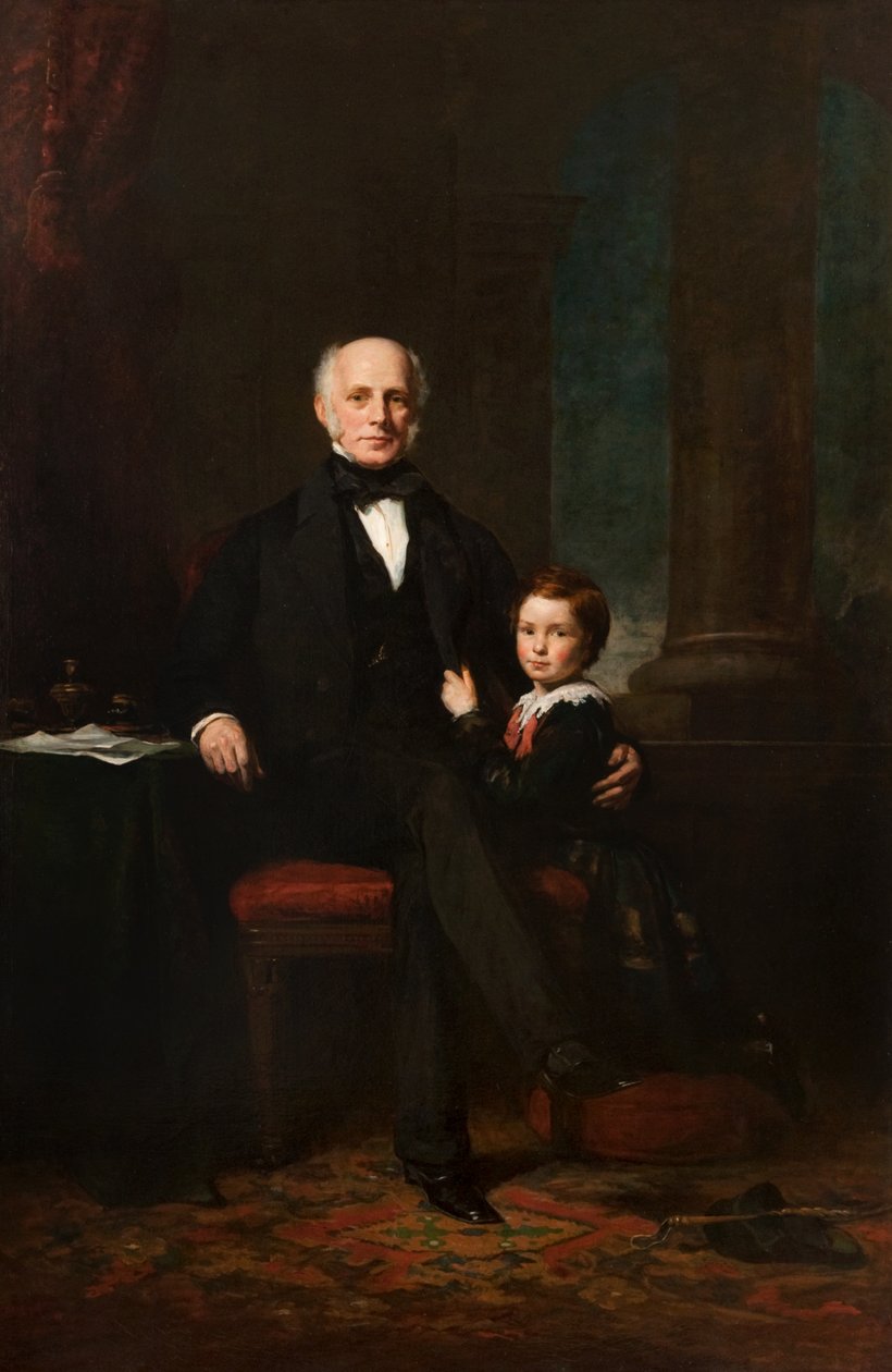 William Forbes af Castleton og hans søn William, ca. 1855 (olie på lærred) af Colvin Smith