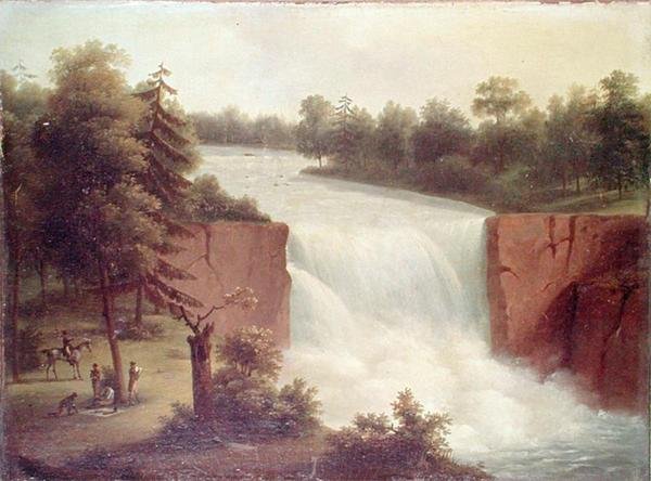 Udsigt over Genesee Falls (olie på lærred) af Comte de Beaujolais
