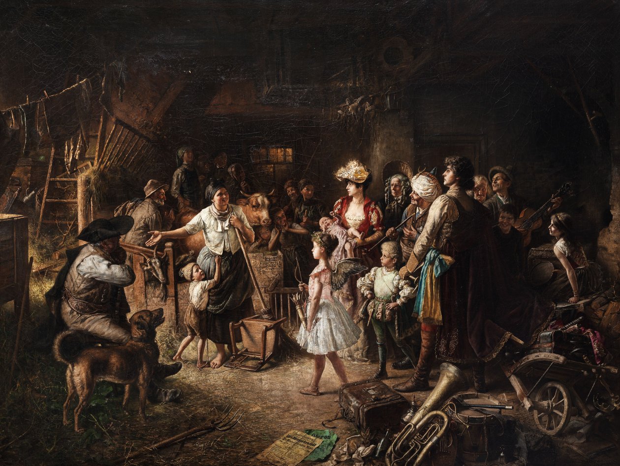 Invitation til overnatningskvarterer for en skuespillergruppe af Conrad Beckmann