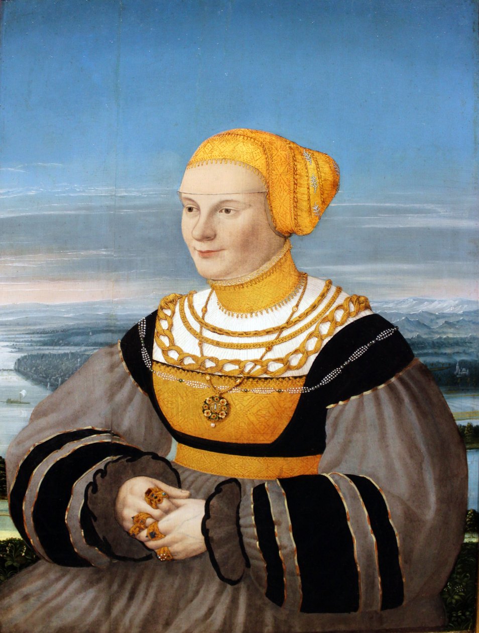 Portræt af Anna von Holzhausen, f. Ratzeburg af Conrad Faber von Kreuznach