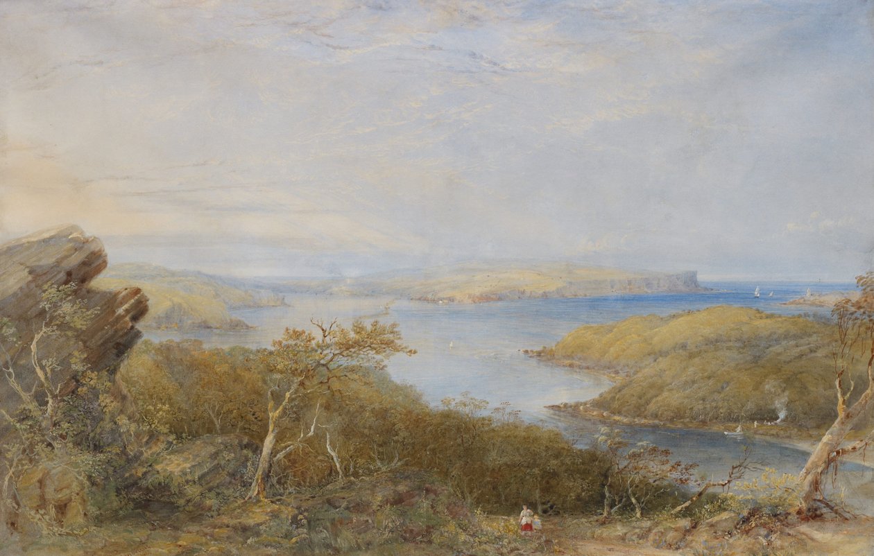North Head ovenfra Balmoral, Sydney Harbour af Conrad Martens