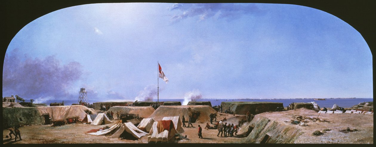 Bombardement af Fort Moultrie, Charleston Harbour, South Carolina af Conrad Wise Chapman