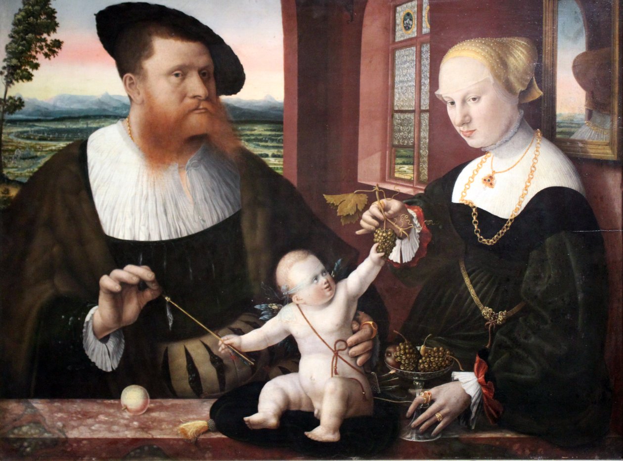 Dobbeltportræt af Justinian von Holzhausen og hans kone Anna, født Fürstenberg af Conrad Faber von Kreuznach