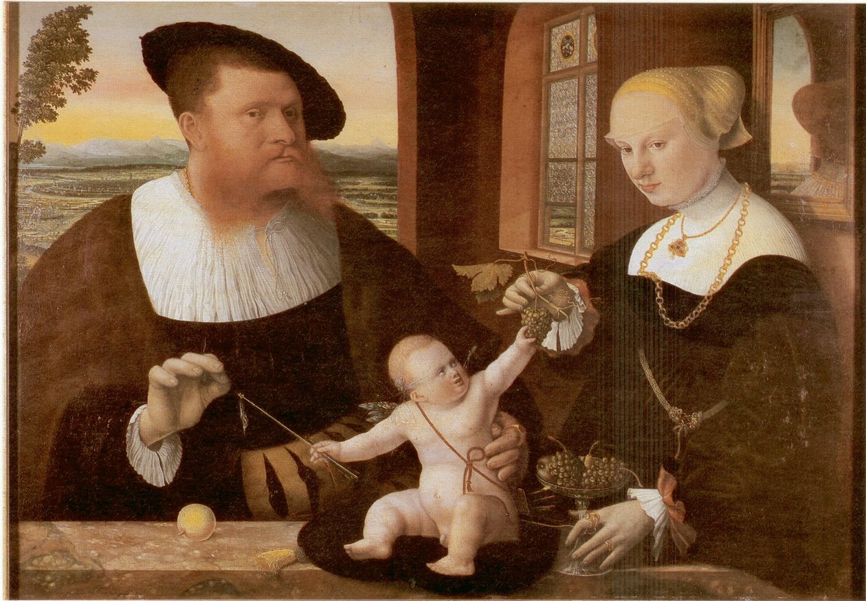 Dobbeltportræt af Justinian von Holzhausen og hans kone Anna, født Fürstenberg af Conrad Faber von Kreuznach