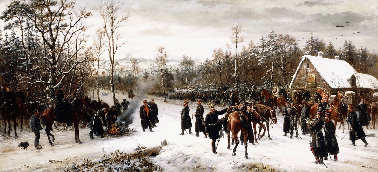 Ankomst af prins Frederick Charles på slagmarken i Vionville, 1876 af Conrad Freyberg