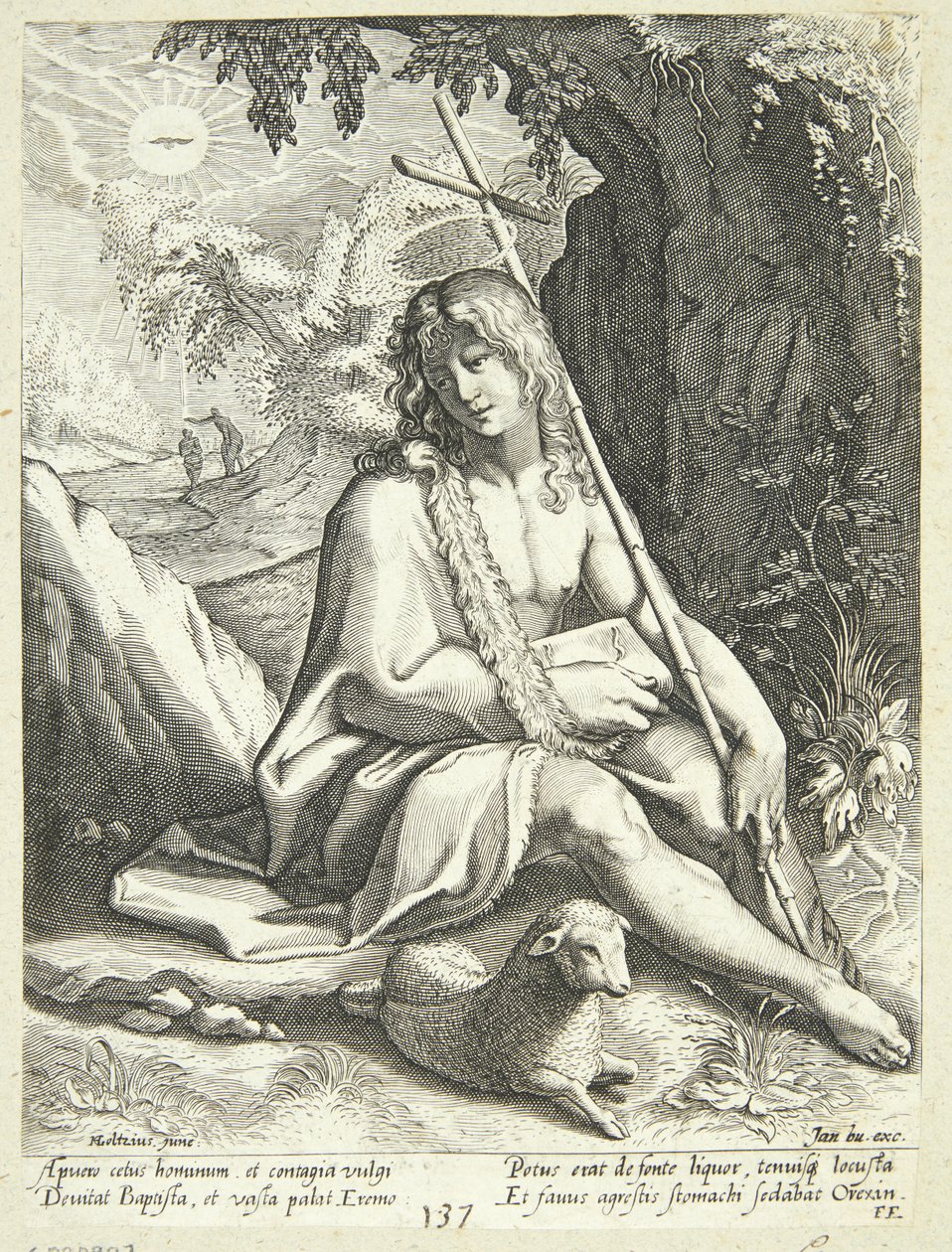 Johannes Døberen i ørkenen af Conrad Goltzius