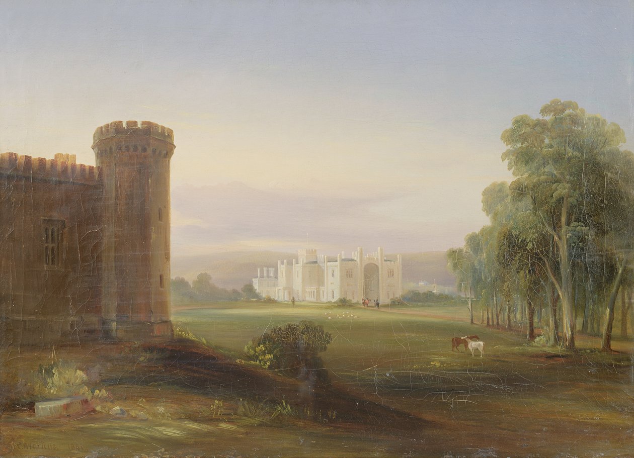 Regeringsbygningen og stalde, Sydney, 1841 af Conrad Martens