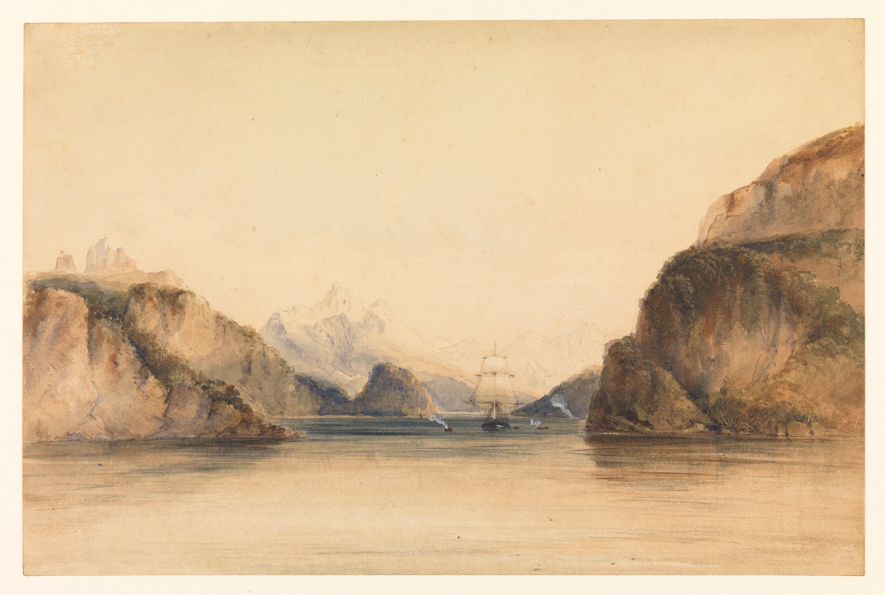Portrait Cove, Beagle-kanalen, Sydamerika af Conrad Martens