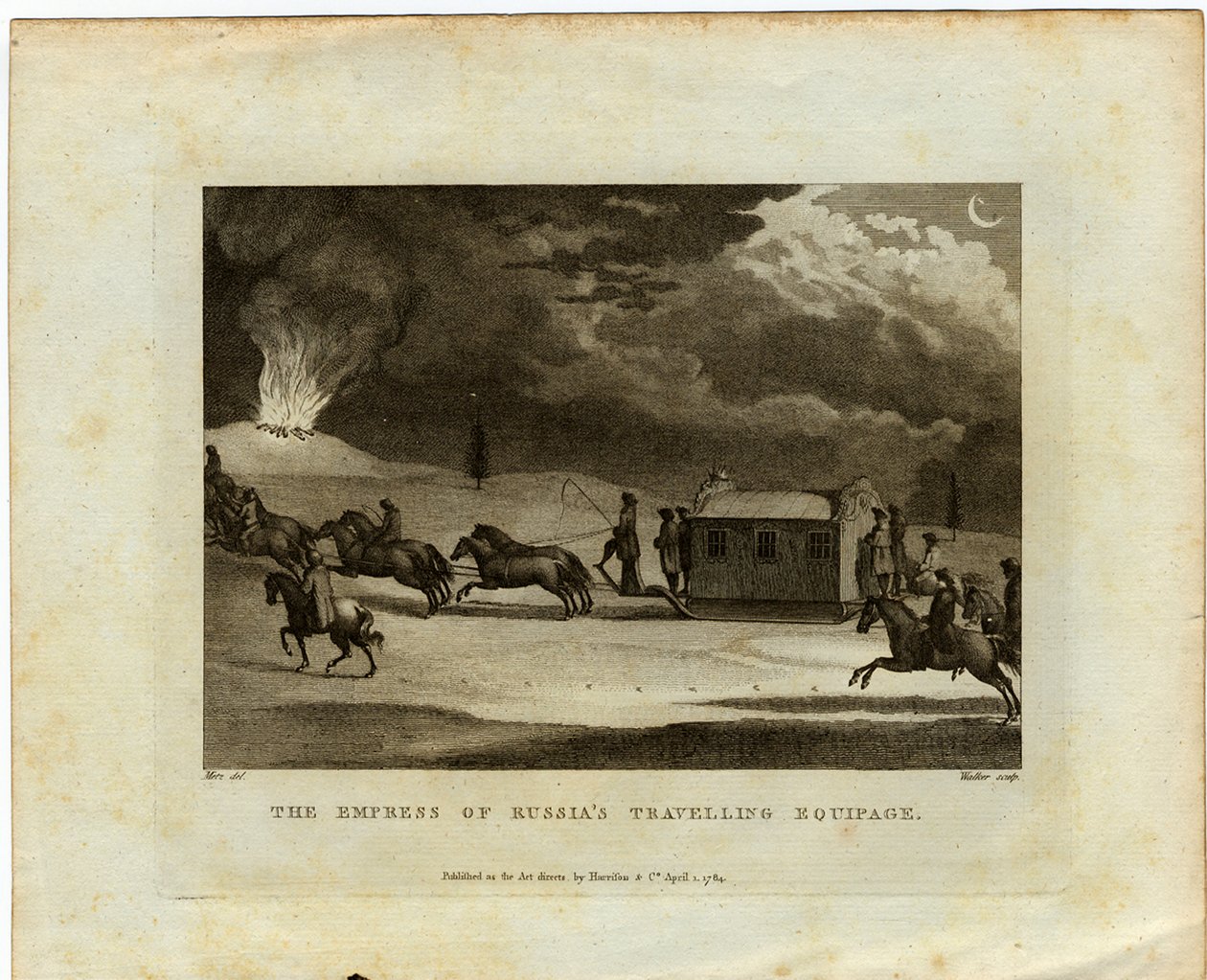 Kejserinde af Rusland, der rejser tværs over landet, 1784 af Conrad Martin Metz