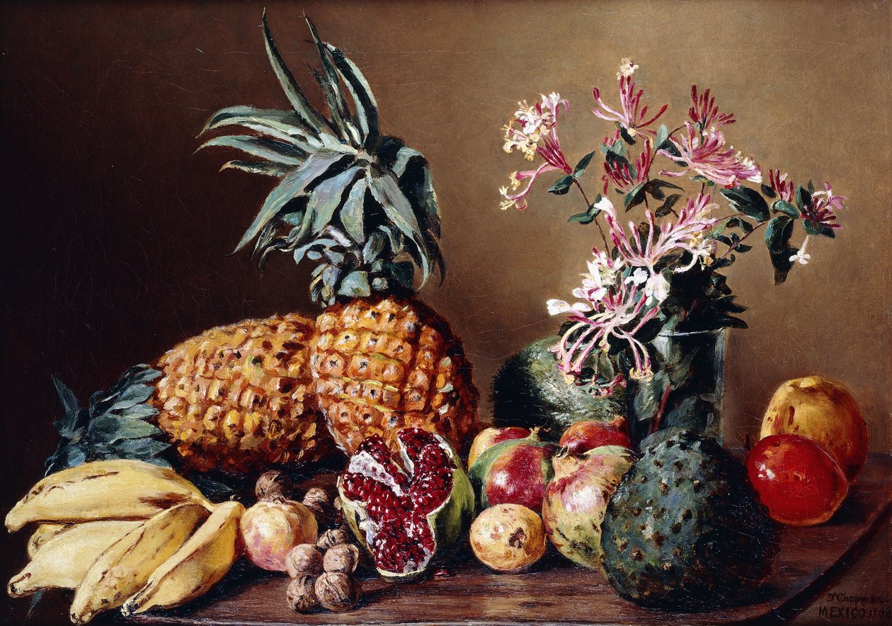 Stilleben med ananas, 1908 af Conrad Wise Chapman