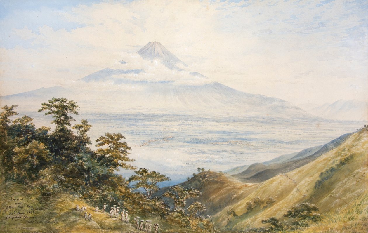 Fujiyama fra Otomi Toge Pass, Japan af Constance Frederica Gordon Cumming