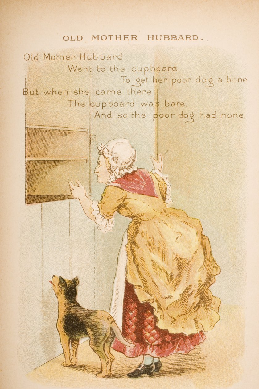 Gamle mor Hubbard, fra "Old Mother Goose