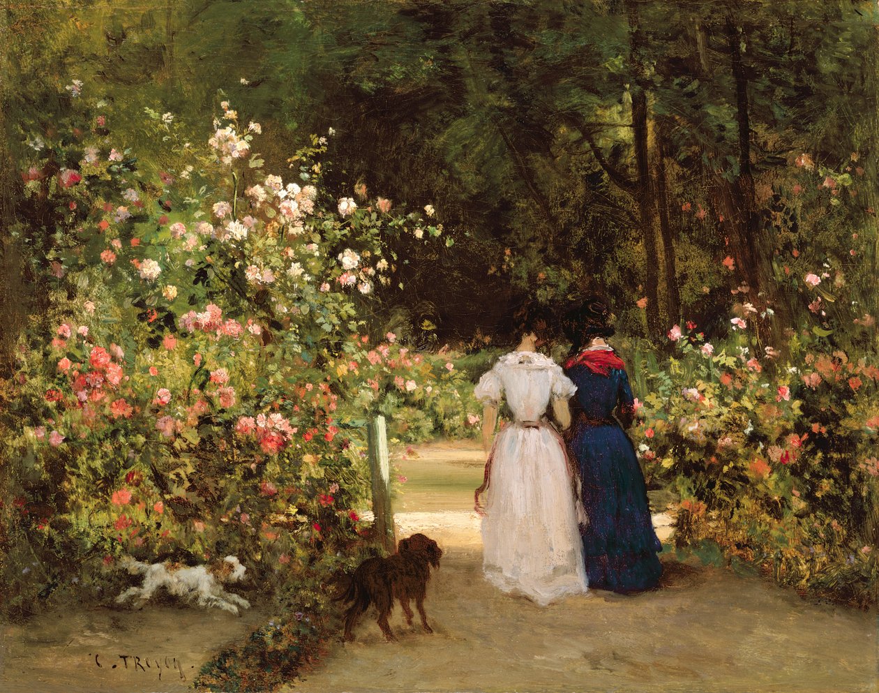 Promenade af Constant Emile Troyon