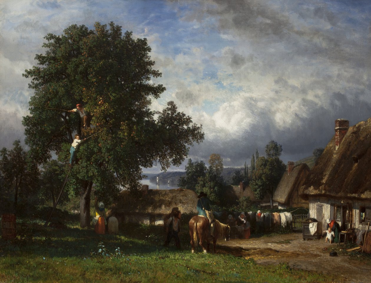 Æblehøst i Normandiet, 1835-65 af Constant Emile Troyon