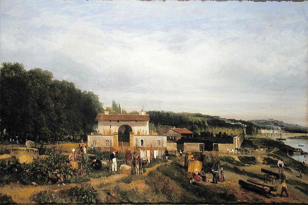 Indgang til landsbyen Sevres, 1834 af Constant Emile Troyon