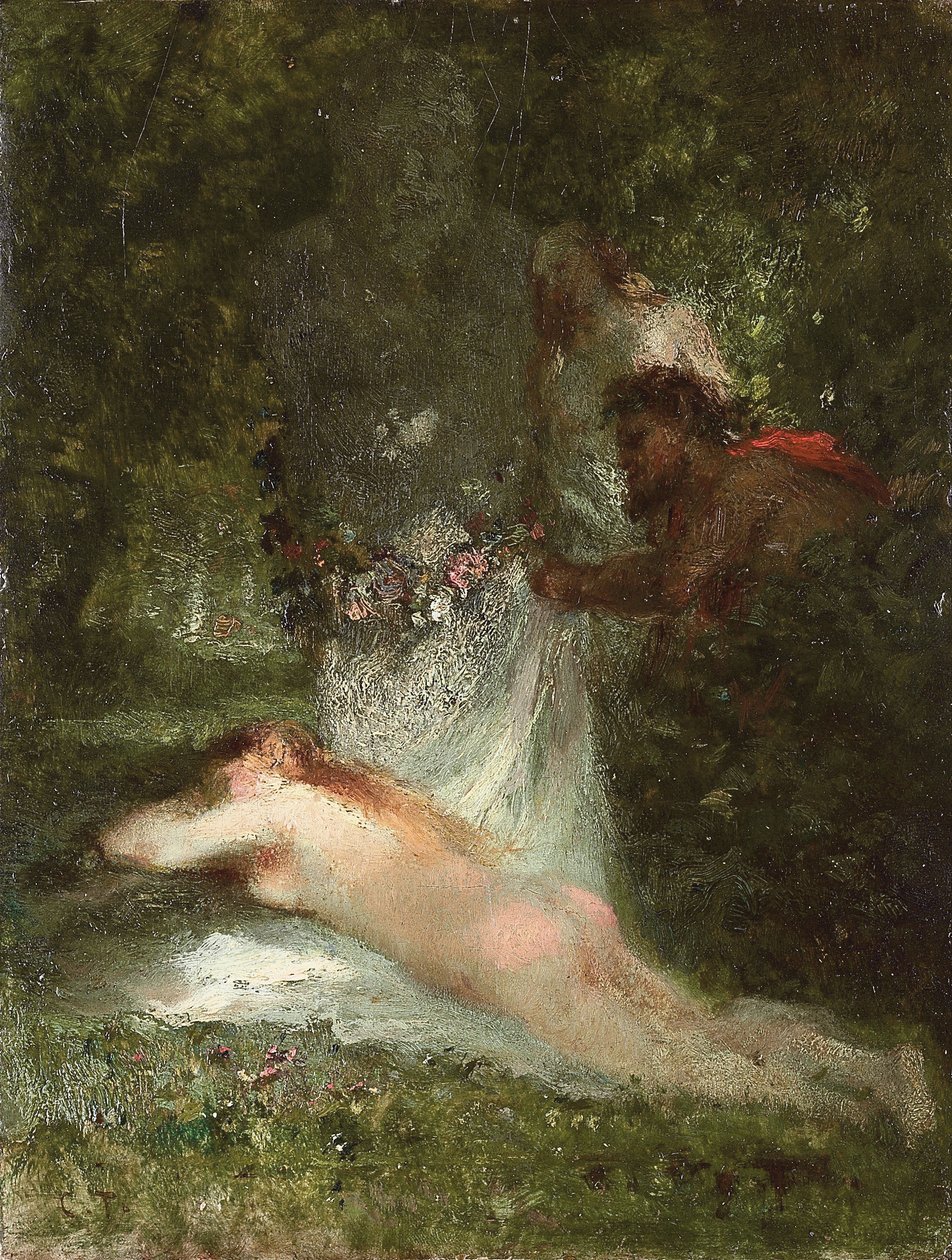 Nymfens søvn af Constant Emile Troyon