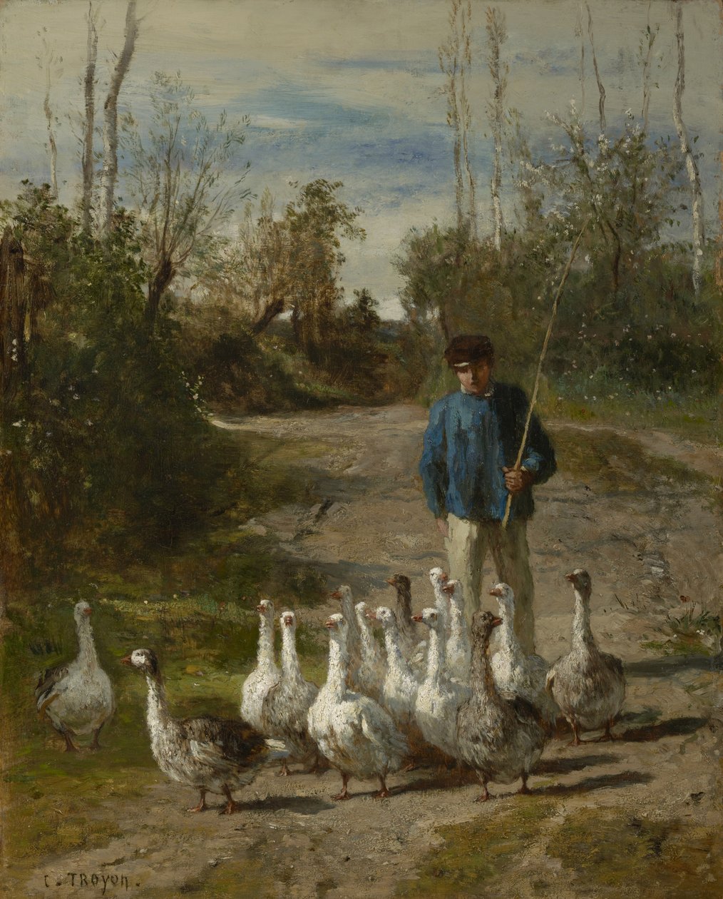 Gåsehyrden, ca. 1850-55 af Constant Emile Troyon