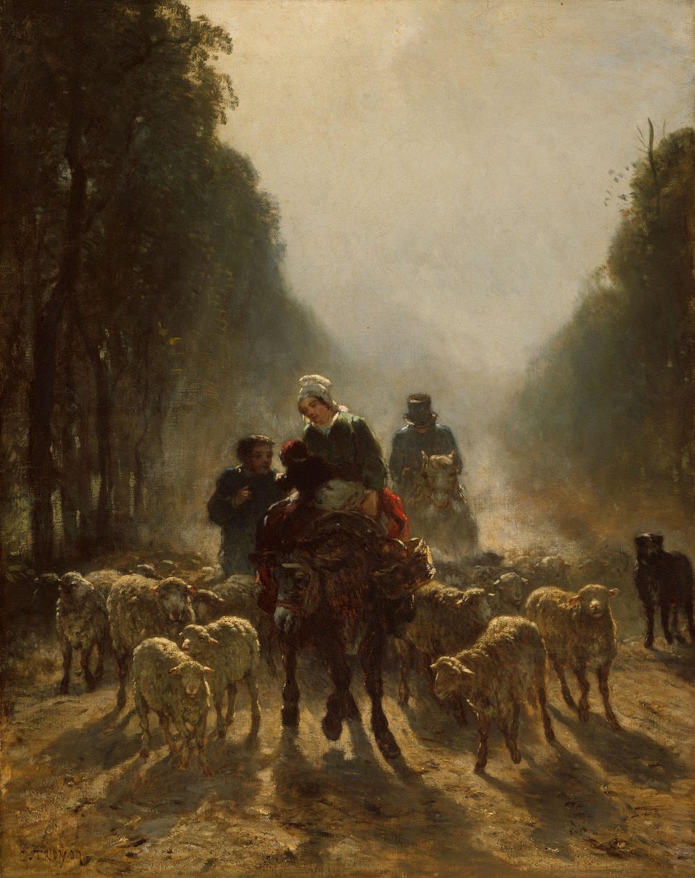 Vejen til markedet, 1858?59 af Constant Emile Troyon